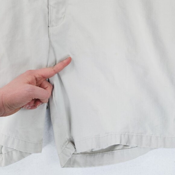 Eddie Bauer Shorts Men 40 Off White Cream Flat Front Chino Cotton Classic Casual - Picture 5 of 16